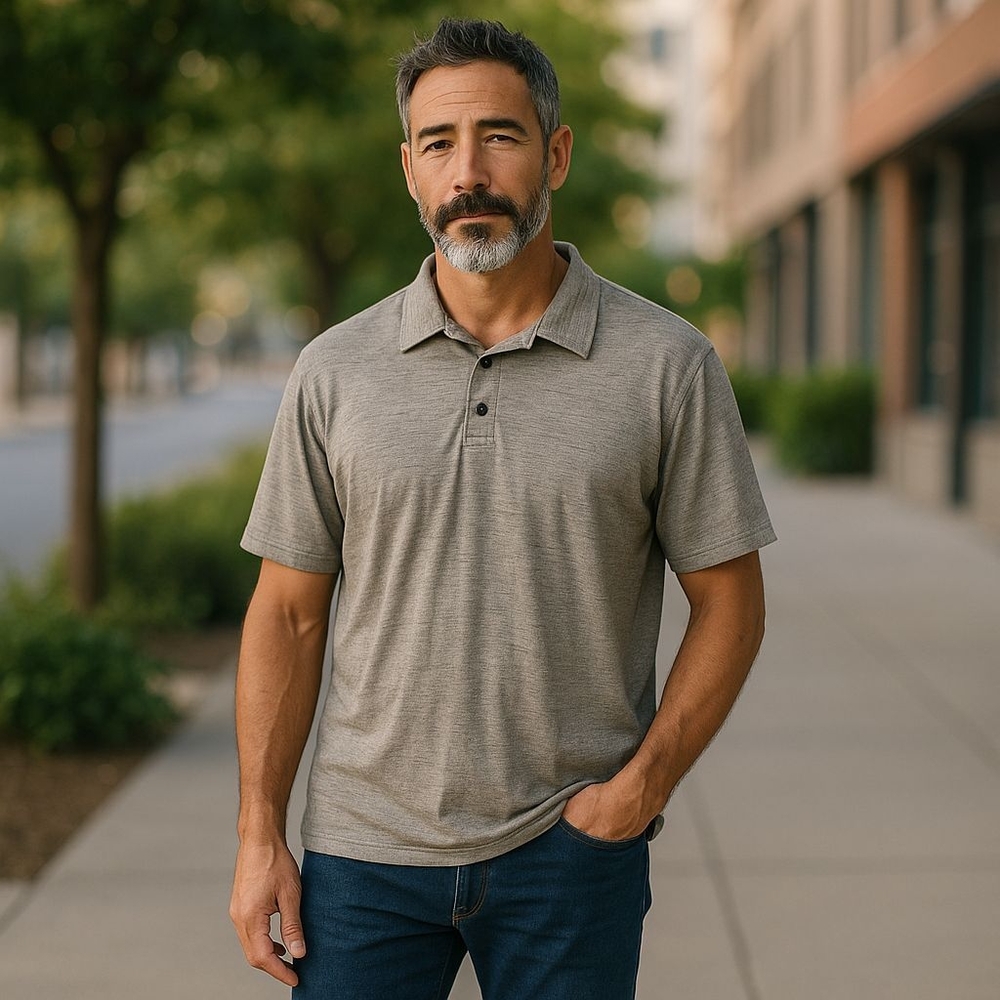 Classic Men's Polo Shirt in Gray
